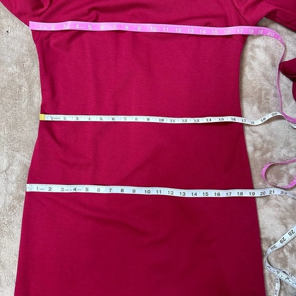 Le Gali Dress Ruby Red Ruffled Bell Sleeves NWOT - Picture 4 of 5